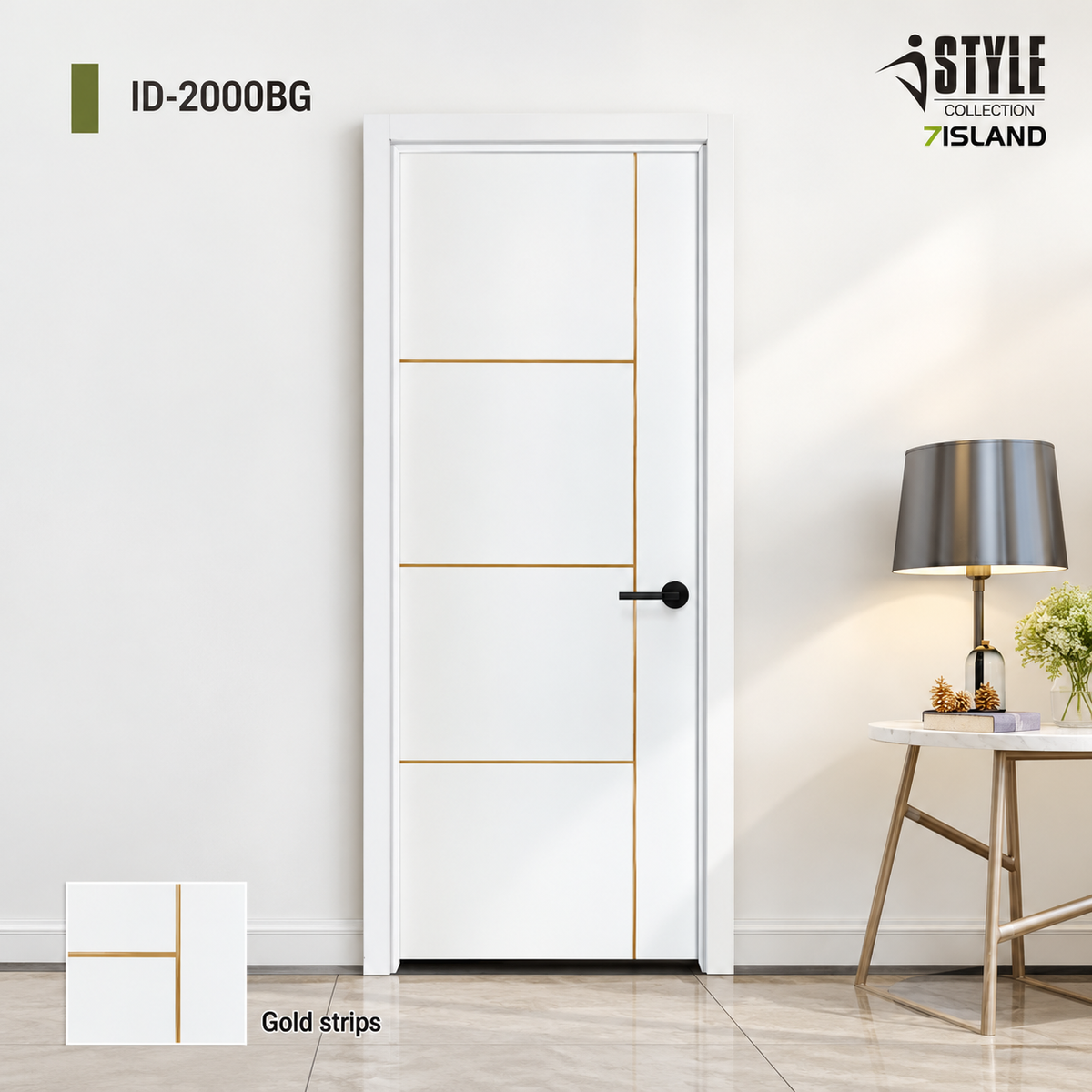 ID-2000BG gold decorative strip interior door square main image