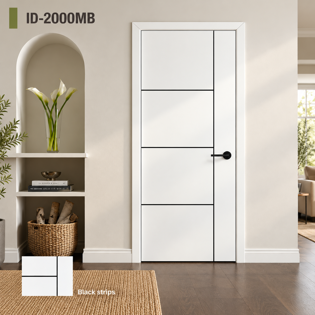 ID-2000MB | Matte Black Decorative Strip Interior Door – 7island